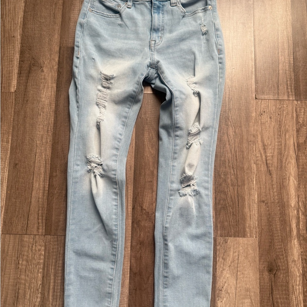 Aeropostale Light Blue Ripped Skinny Jeans